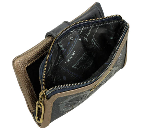 Portofel casual, dama, ANEKKE 41859-912, negru, piele ecologica